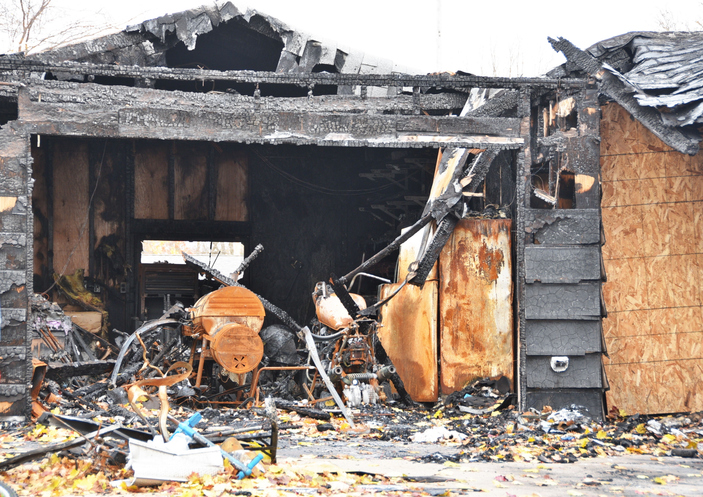 garage fire damage